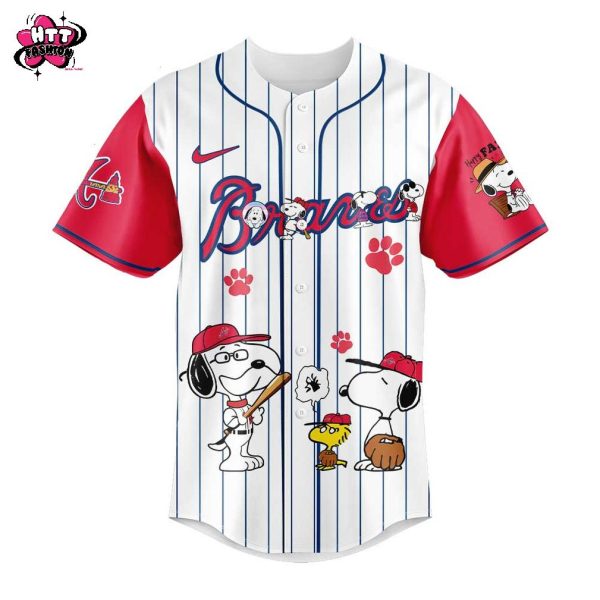 Atlanta Braves Snoopy Happy Father’s Day 2025 Baseball Jersey