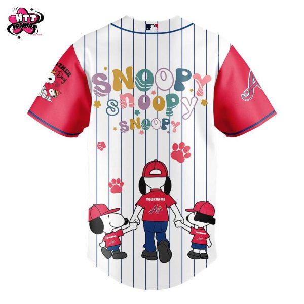 Atlanta Braves Snoopy Happy Father’s Day 2025 Baseball Jersey