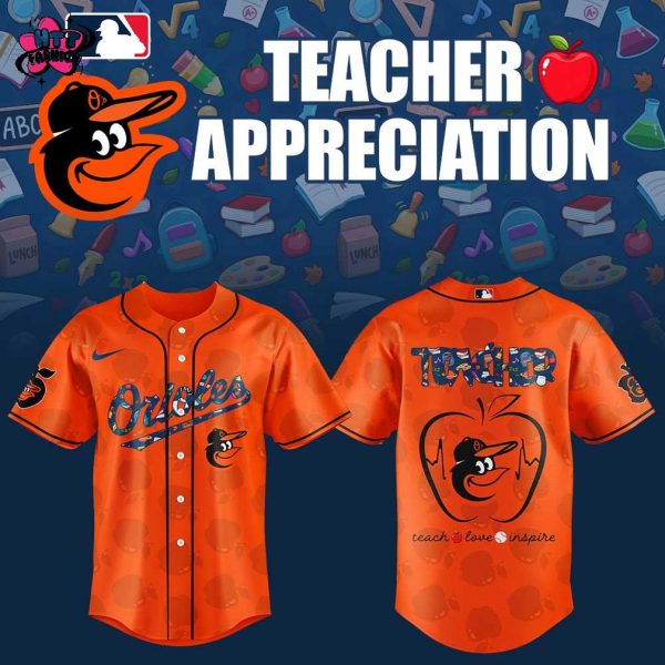 Baltimore Orioles TEACHER APPRECIATION NIGHT 2025 Limited Edition Orange Baseball Jersey
