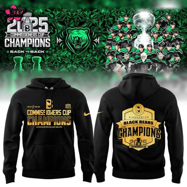 Binghamton Black Bears 2025 Commissioners Cup Finals Champions Black To Back Gold 3D T-Shirt