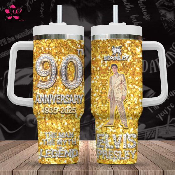 Elvis Presley 90th Anniversary 1935-2025 The Man The Myth The Legend Stanley Tumbler 40oz