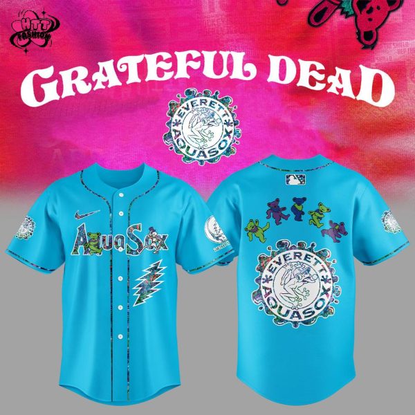 Everett AquaSox Grateful Dead 60th Anniversary 2025 Baseball Jersey