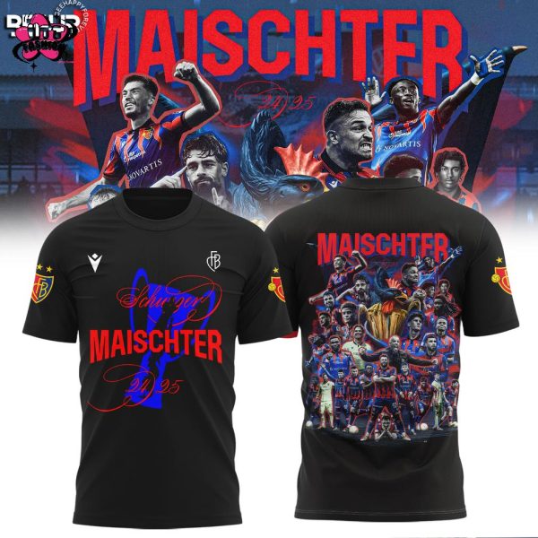FC Basel 1893 Schweizer Meister Champions 2024-2025 Black T-Shirt