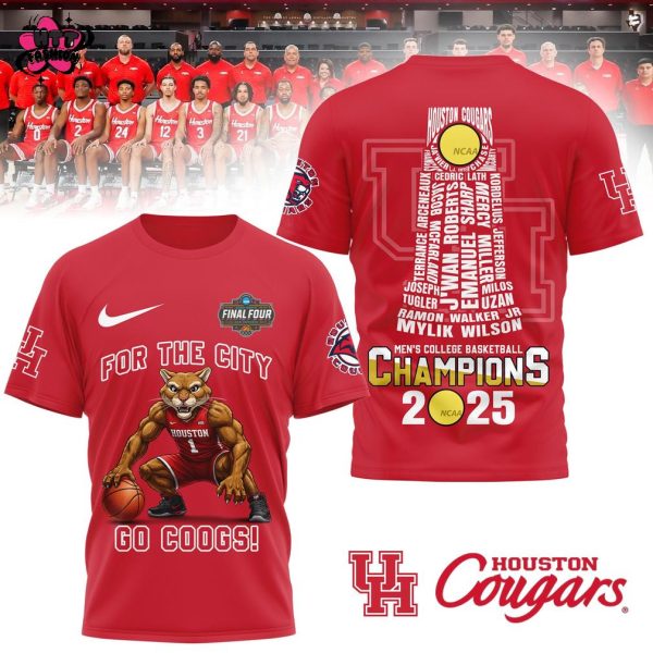 Houston Cougars For The City Go Coogs Men’s College Basketball Champions 2025 T-Shirt