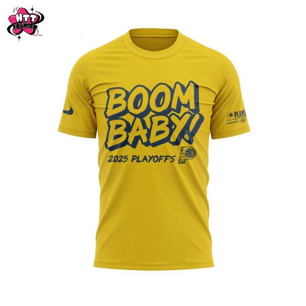 Indiana Pacers BOOM BABY 2025 Limited Edition Yellow T-Shirt