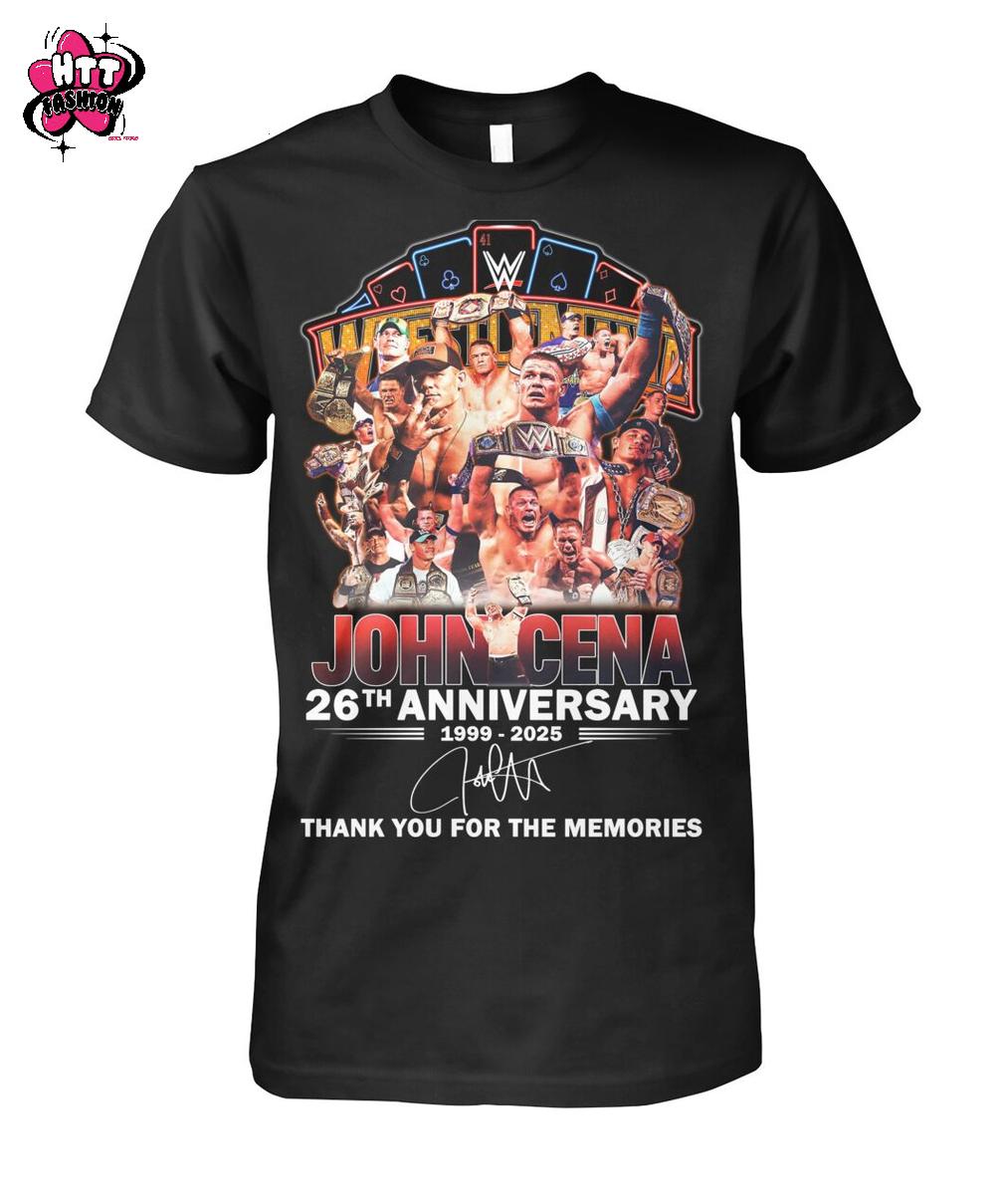 John Cena 26th Anniversary 1999-2025 Thank You For The Memories T-Shirt John Cena 26th Anniversary 1999-2025 Thank You For The Memories T-Shirt