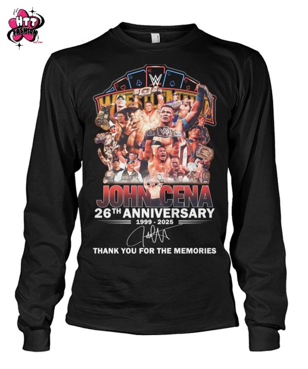 John Cena 26th Anniversary 1999-2025 Thank You For The Memories T-Shirt