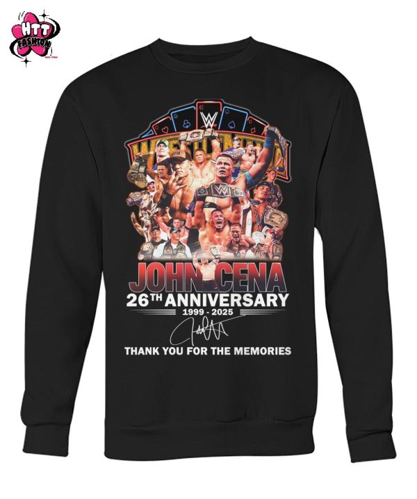 John Cena 26th Anniversary 1999-2025 Thank You For The Memories T-Shirt