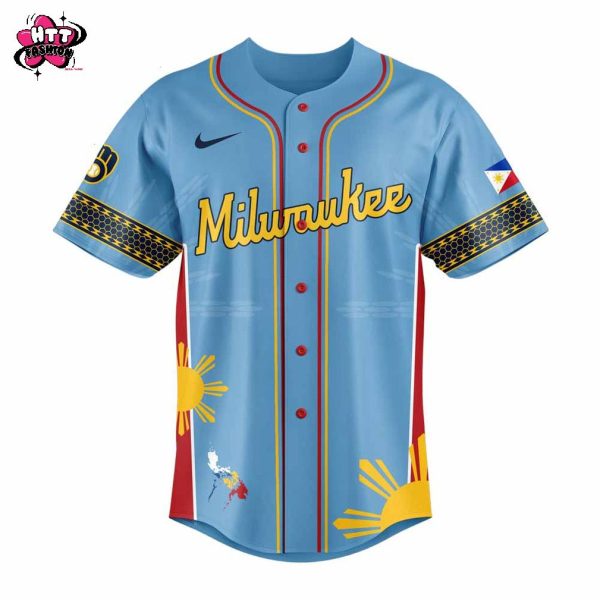Milwaukee Brewers Filipino Heritage Night 2025 Special New Baseball Jersey