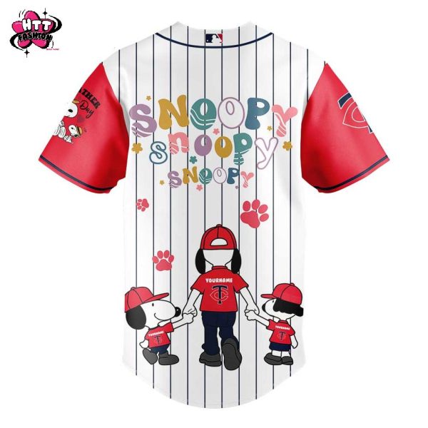 Minnesota Twins Snoopy Happy Father’s Day 2025 Baseball Jersey