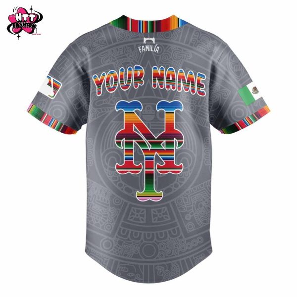 New York Mets Mexican Heritage Night 2025 Grey Custom Name Baseball Jersey