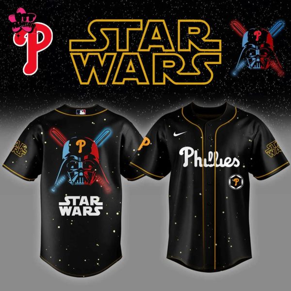 Philadelphia Phillies MLB Star Wars Night 2025 Black Edition Baseball Jersey