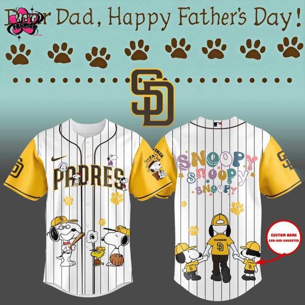 San Diego Padres Snoopy Happy Father’s Day 2025 Baseball Jersey