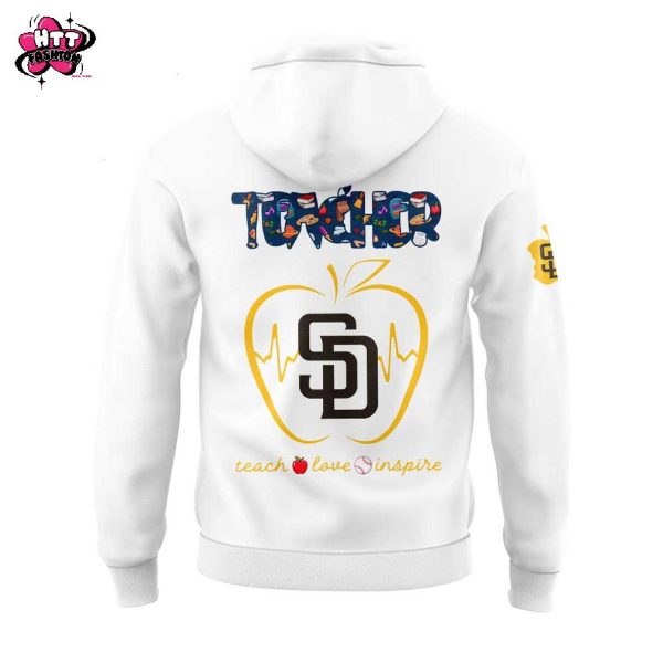 San Diego Padres TEACHER APPRECIATION NIGHT 2025 Limited Edition White Hoodie