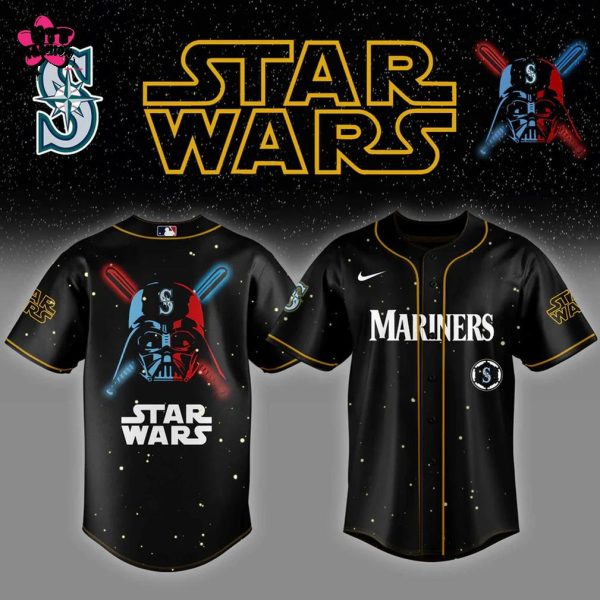 Seattle Mariners MLB Star Wars Night 2025 Black Edition Baseball Jersey