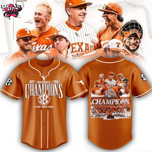 Texas Longhorns Baseball Regular Season Southeastern Conference Champions 2025 Baseball Jersey