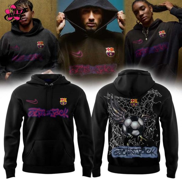 Travis Scott Brings Cactus Jack to El Cl?sico with FC Barcelona 2025 Black Hoodie