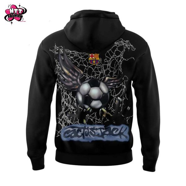Travis Scott Brings Cactus Jack to El Cl?sico with FC Barcelona 2025 Black Hoodie