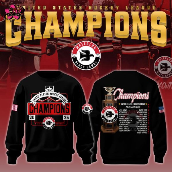 Waterloo Black Hawks USHL Champions Men’s Ice Hockey 2025 T-Shirt